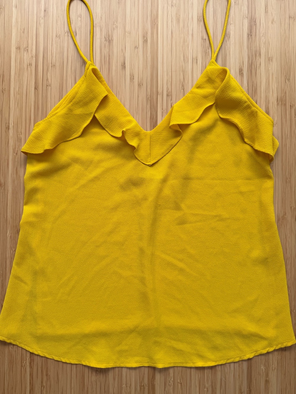 Zara Bright Yellow Ruffle V-Neck Cami